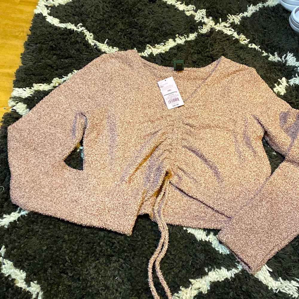 Light Purple Fitted Crop Top Sweater